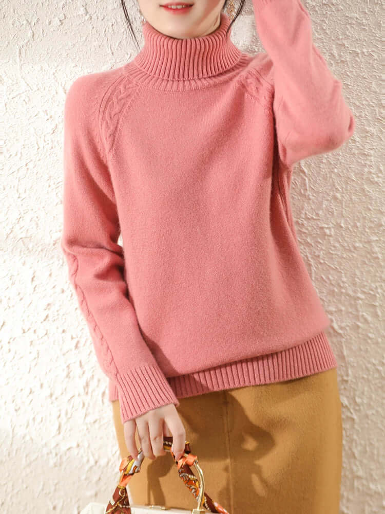 Maglione in maglia a collo alto da donna