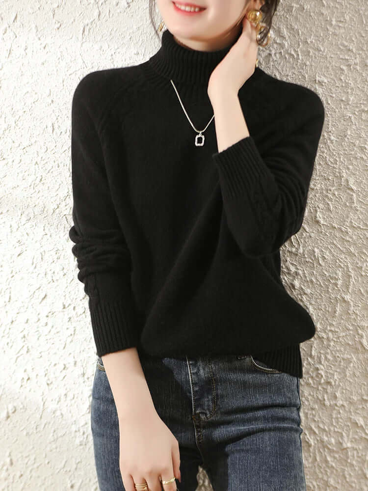 Maglione in maglia a collo alto da donna