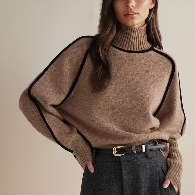 Maglione in maglia a collo alto invernale da donna