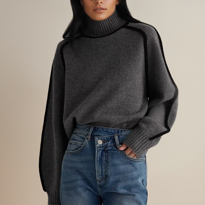 Maglione in maglia a collo alto invernale da donna