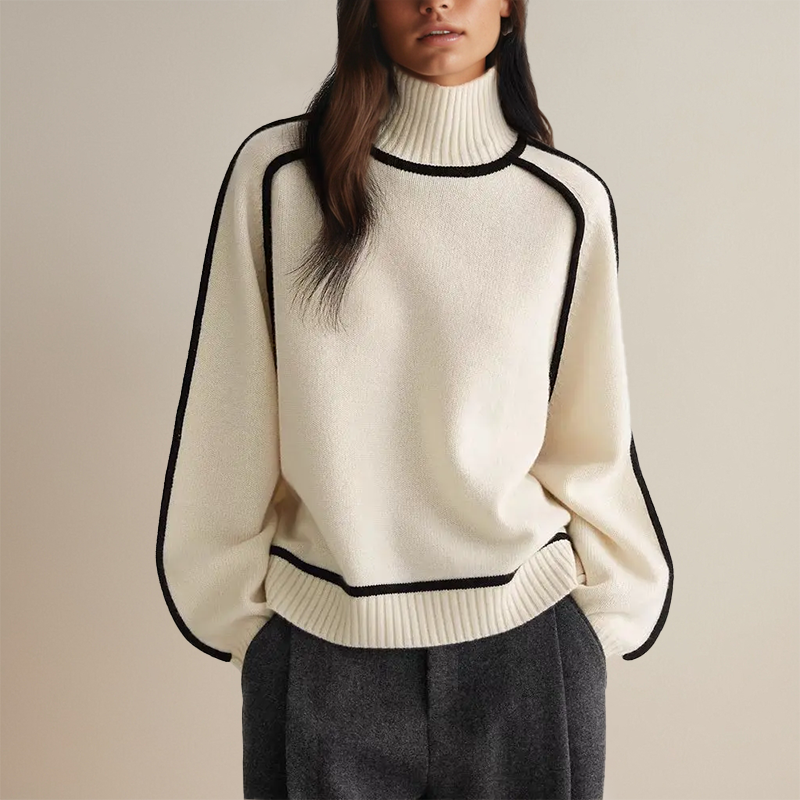 Maglione in maglia a collo alto invernale da donna