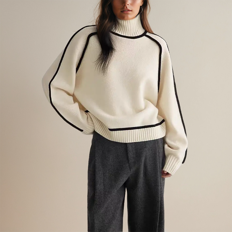 Maglione in maglia a collo alto invernale da donna