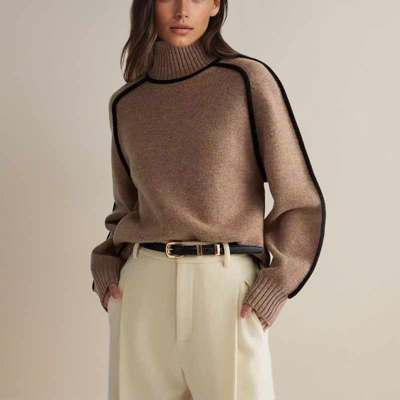 Maglione in maglia a collo alto invernale da donna