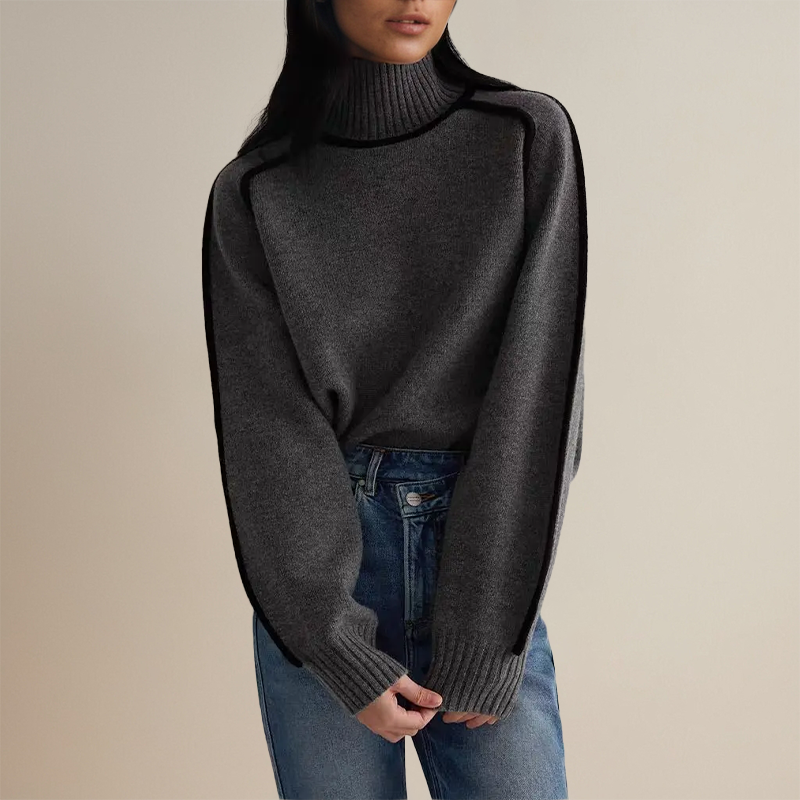 Maglione in maglia a collo alto invernale da donna