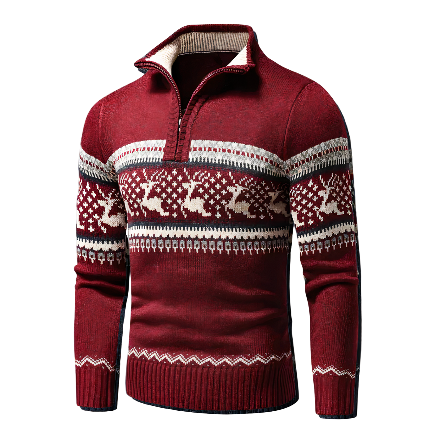 Maglione in maglia da uomo con mezza zip