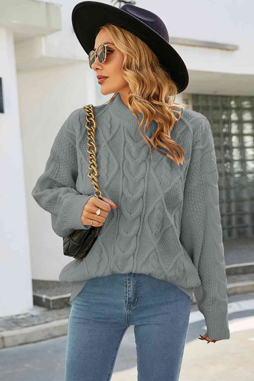 Maglione oversized da donna a trecce
