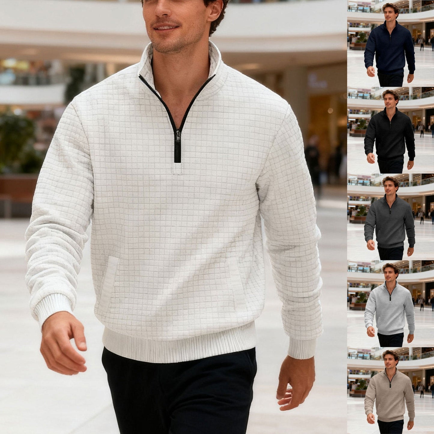 Maglione Sportivo con Colletto Mezzo Alto Chiuso