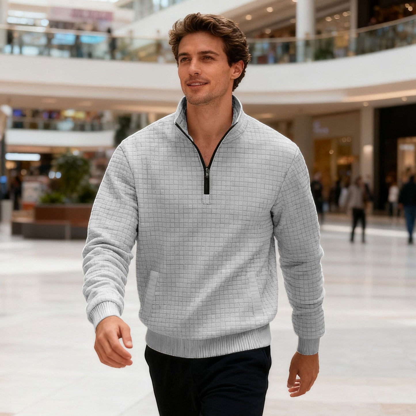 Maglione Sportivo con Colletto Mezzo Alto Chiuso