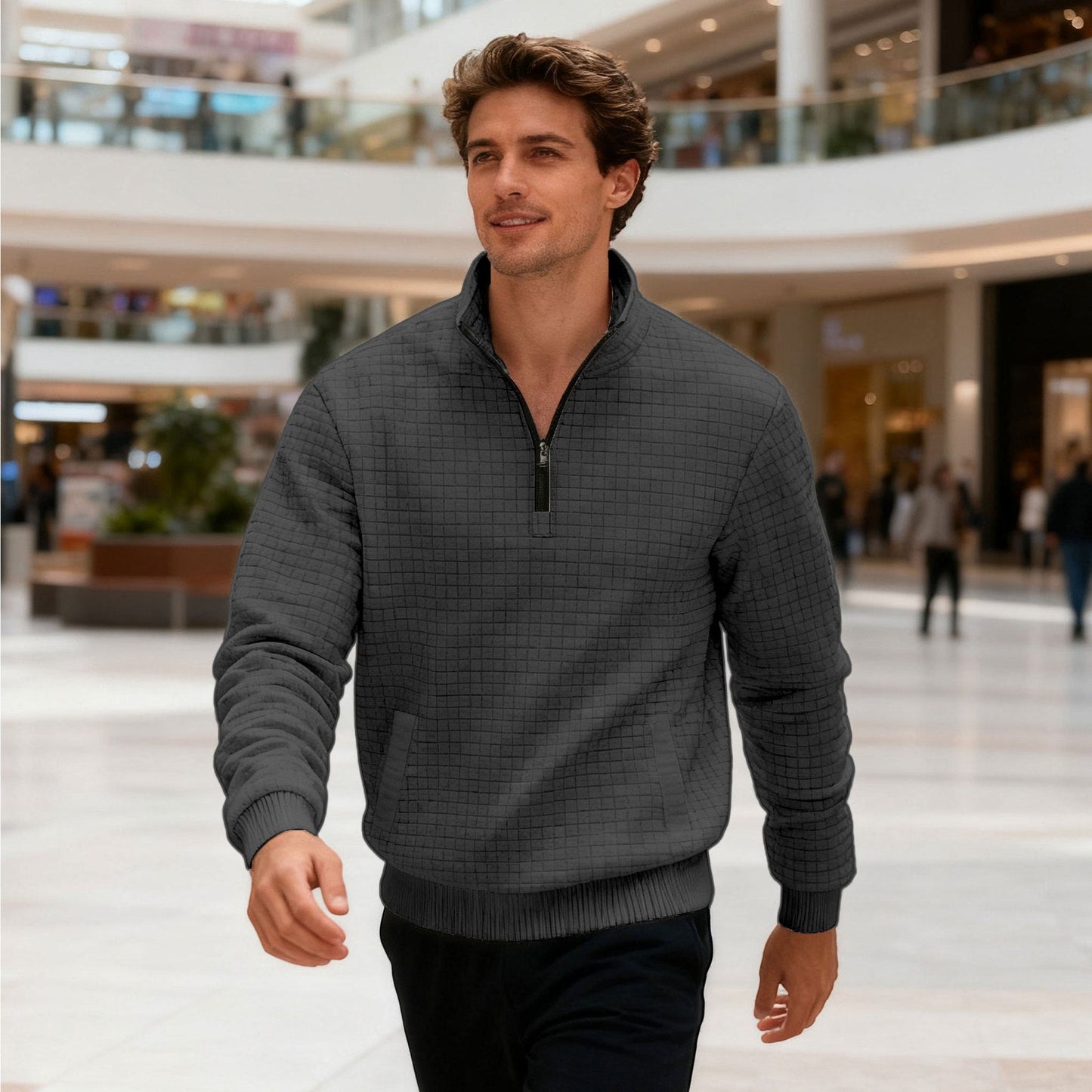 Maglione Sportivo con Colletto Mezzo Alto Chiuso