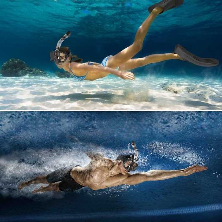 Maschera da Snorkeling Pieghevole con Vista Panoramica a 180° per Sport Acquatici