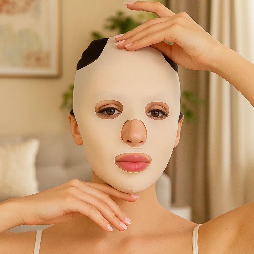 Maschera Lifting Viso Antirughe – Compressione Riutilizzabile – Vestibilità Ergonomica Morbida – Effetto Rassodante Notturno per Pelli Mature