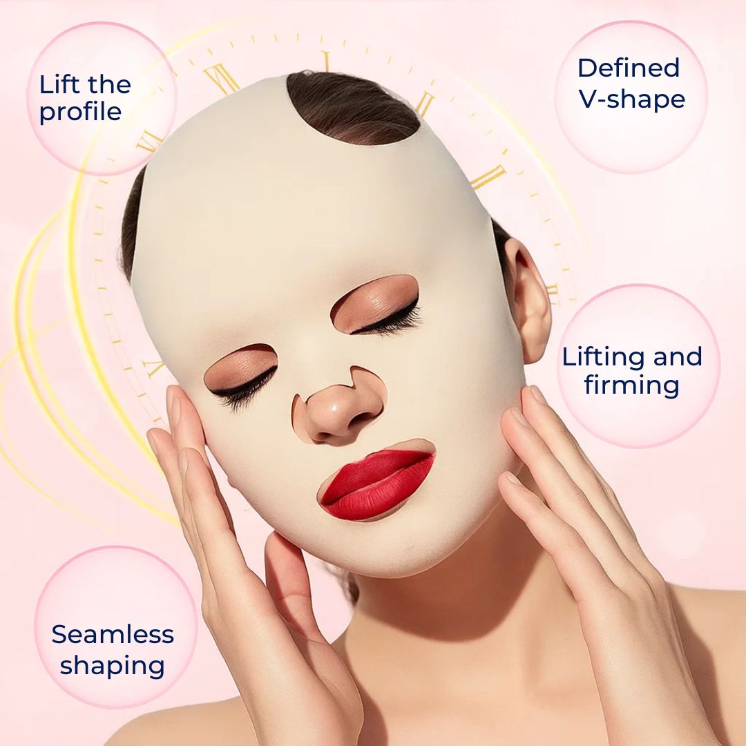 Maschera Lifting Viso Antirughe – Compressione Riutilizzabile – Vestibilità Ergonomica Morbida – Effetto Rassodante Notturno per Pelli Mature