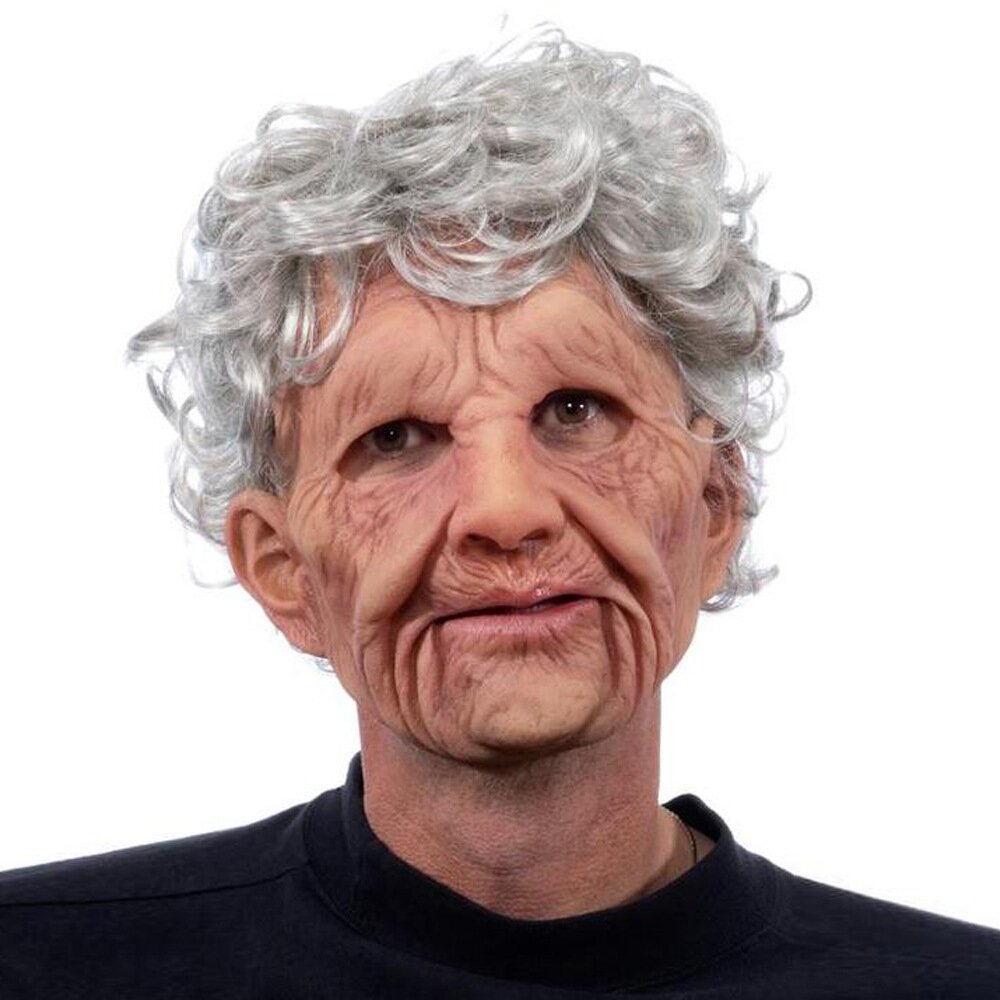 Maschera spaventosa da vecchio – Maschera di Halloween realistica in lattice per adulti