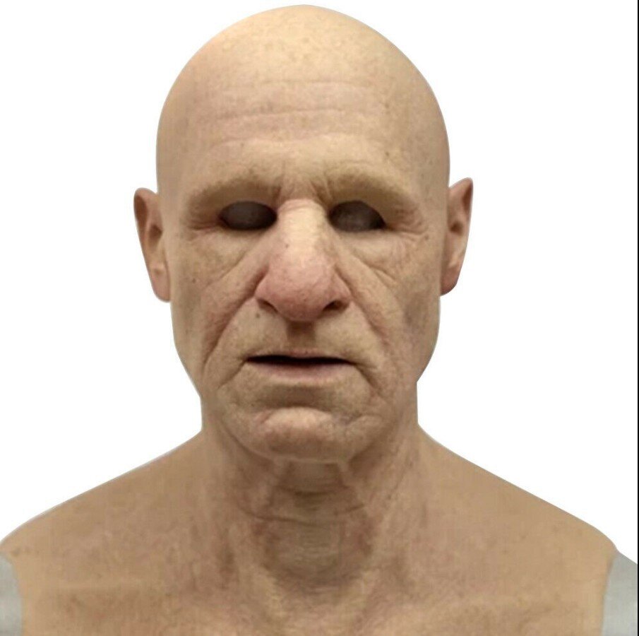 Maschera spaventosa da vecchio – Maschera di Halloween realistica in lattice per adulti