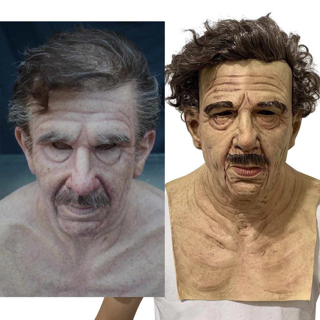 Maschera spaventosa da vecchio – Maschera di Halloween realistica in lattice per adulti
