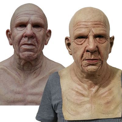 Maschera spaventosa da vecchio – Maschera di Halloween realistica in lattice per adulti