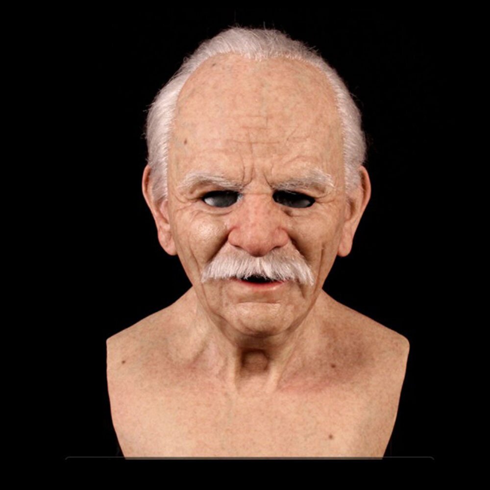 Maschera spaventosa da vecchio – Maschera di Halloween realistica in lattice per adulti
