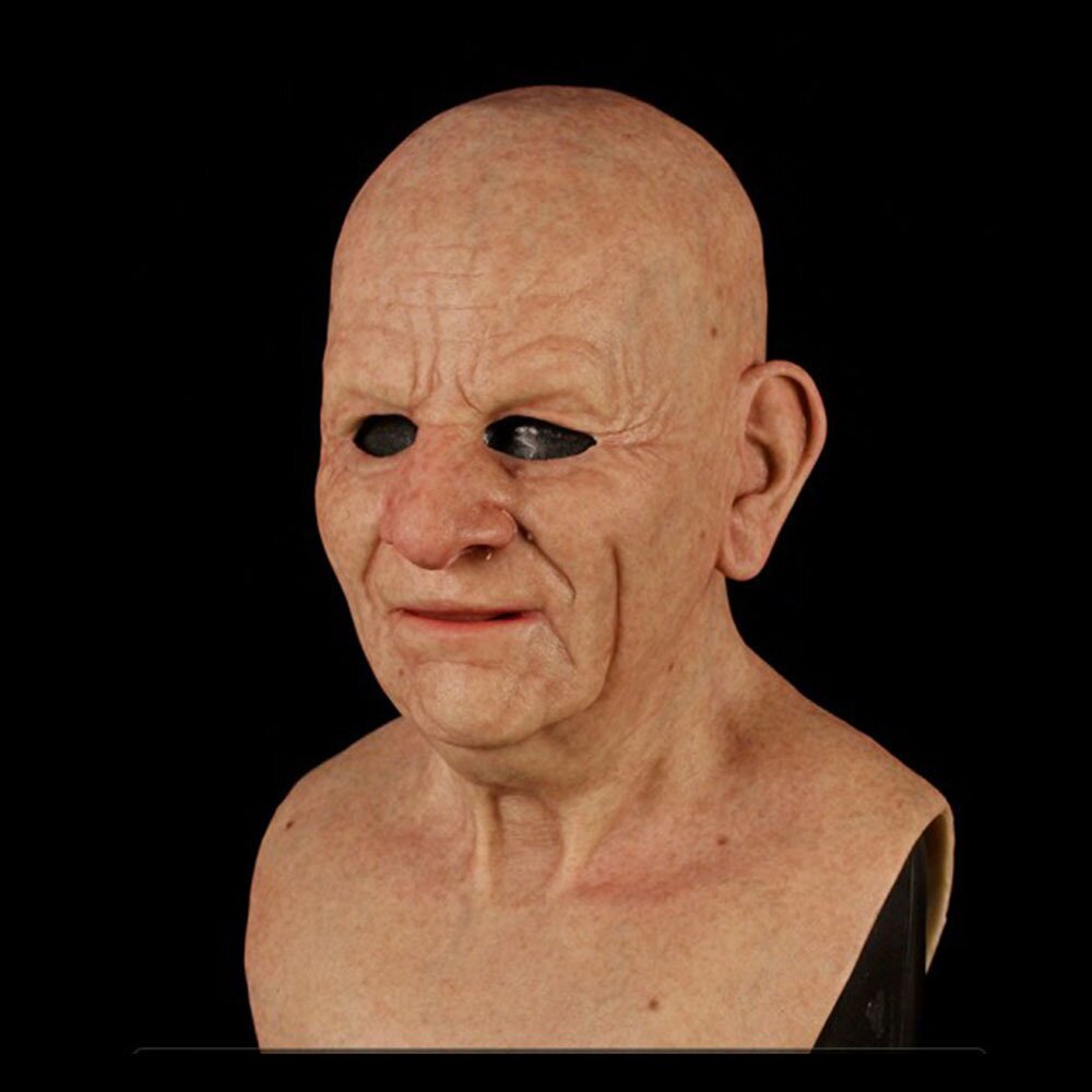 Maschera spaventosa da vecchio – Maschera di Halloween realistica in lattice per adulti