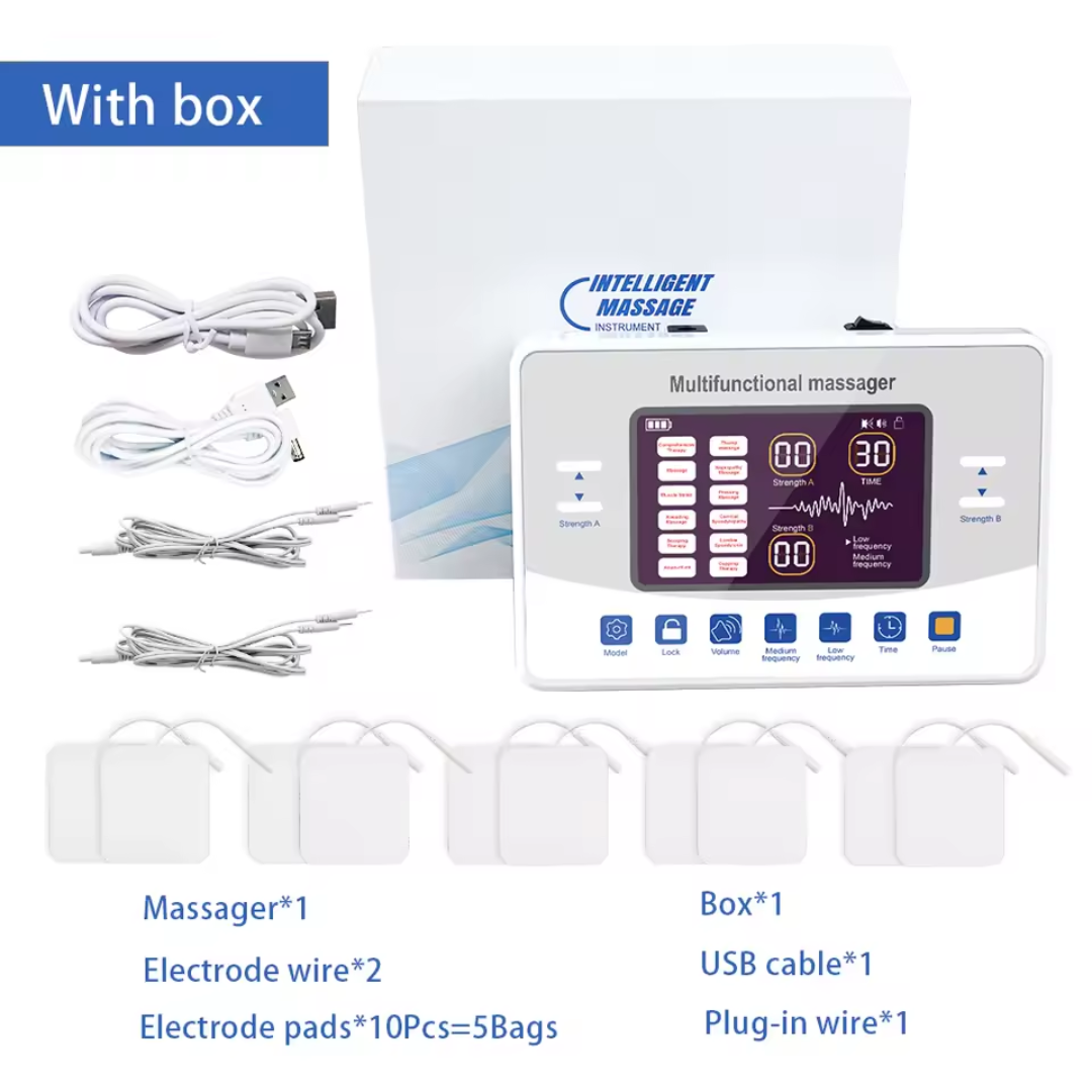 Massaggiatore ad impulsi elettrici TENS EMS – 12 modalità, elettrostimolatore muscolare per sollievo dal dolore