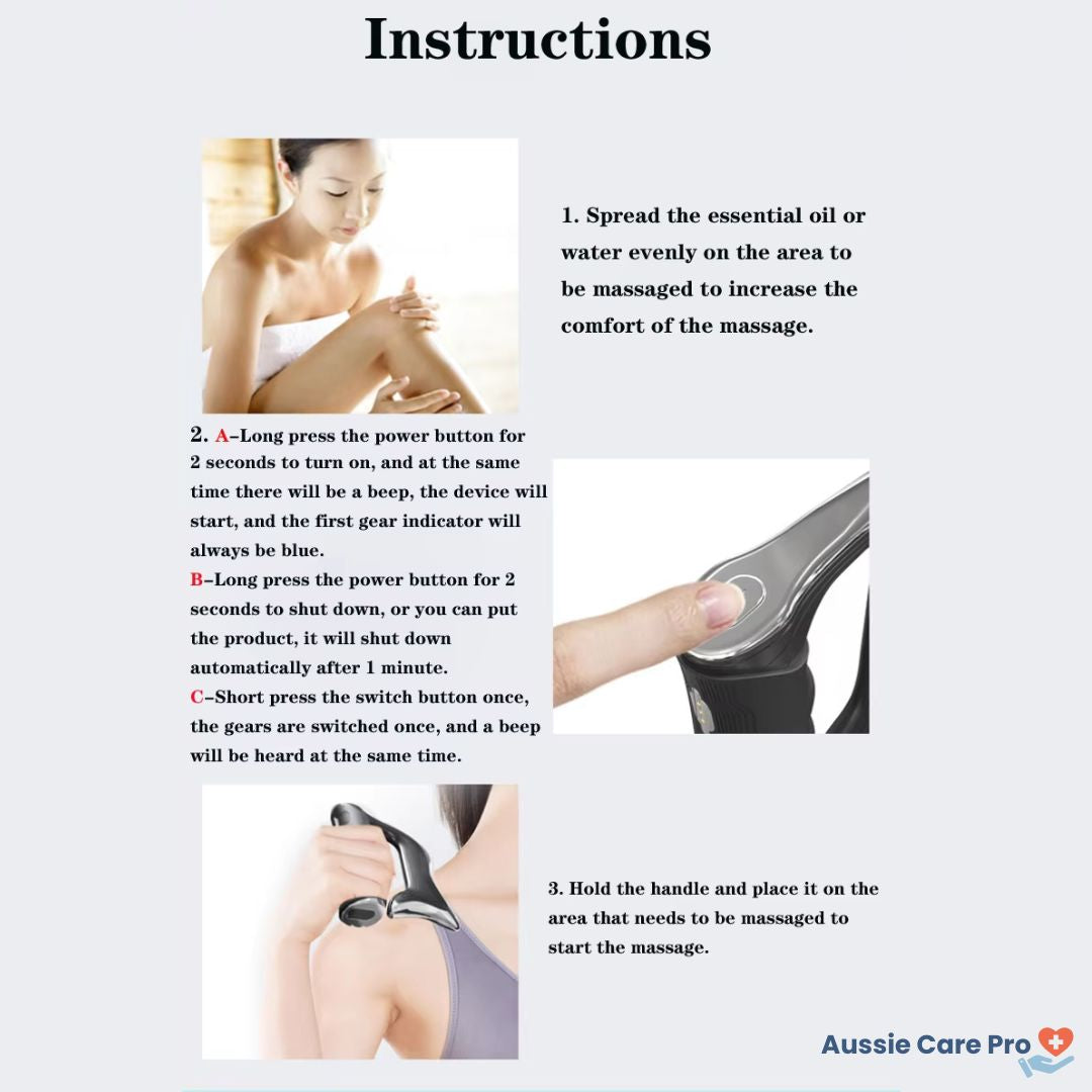 Massaggiatore elettrico per fasce muscolari – Dispositivo massaggiante EMS per Gua Sha e massaggio profondo dei tessuti per sollievo dal dolore e recupero muscolare