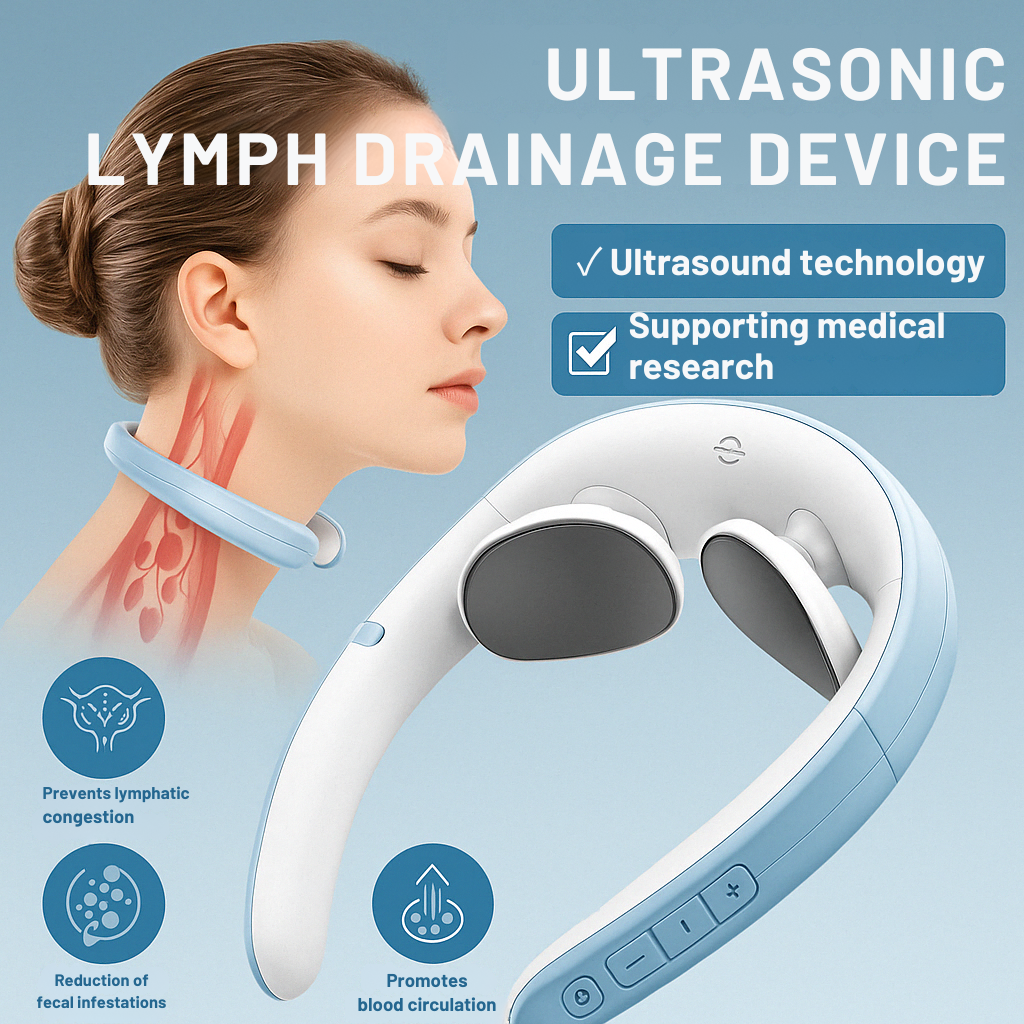 Massaggiatore per il collo | Drenaggio linfatico ad ultrasuoni | Dispositivo di massaggio wireless