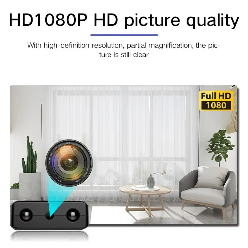 Micro Telecamera WiFi HD Compatta con Audio e Visione Notturna