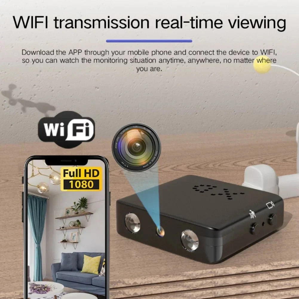 Micro Telecamera WiFi HD Compatta con Audio e Visione Notturna