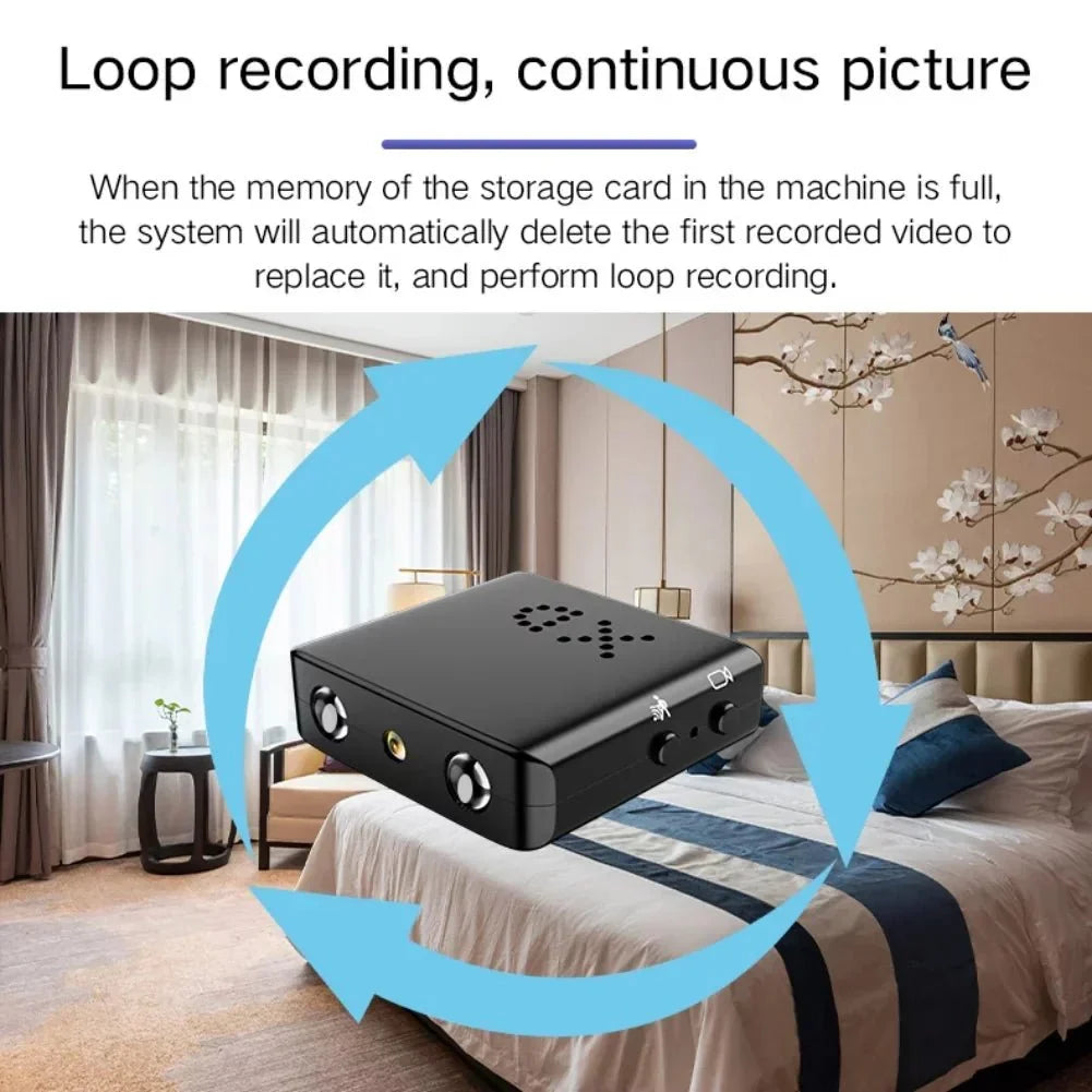 Micro Telecamera WiFi HD Compatta con Audio e Visione Notturna