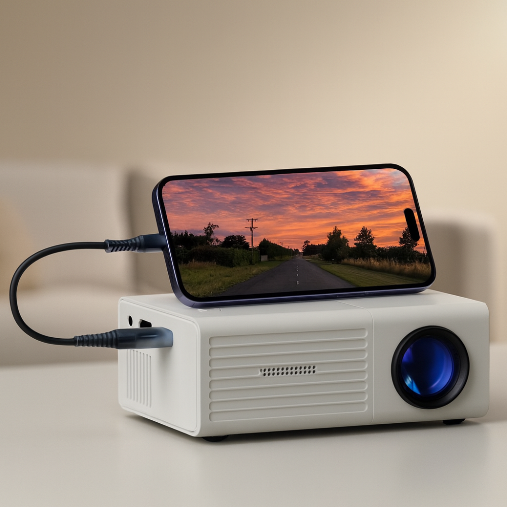 Mini proiettore HD portatile - 3000 lumen per uso domestico e all'aperto
