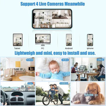 Mini telecamera di sicurezza magnetica wireless con trasmissione audio/video in tempo reale