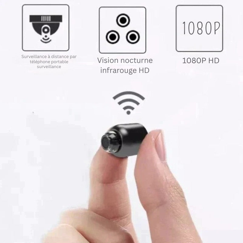 Mini telecamera di sicurezza Wi-Fi con avvisi in tempo reale e visione notturna
