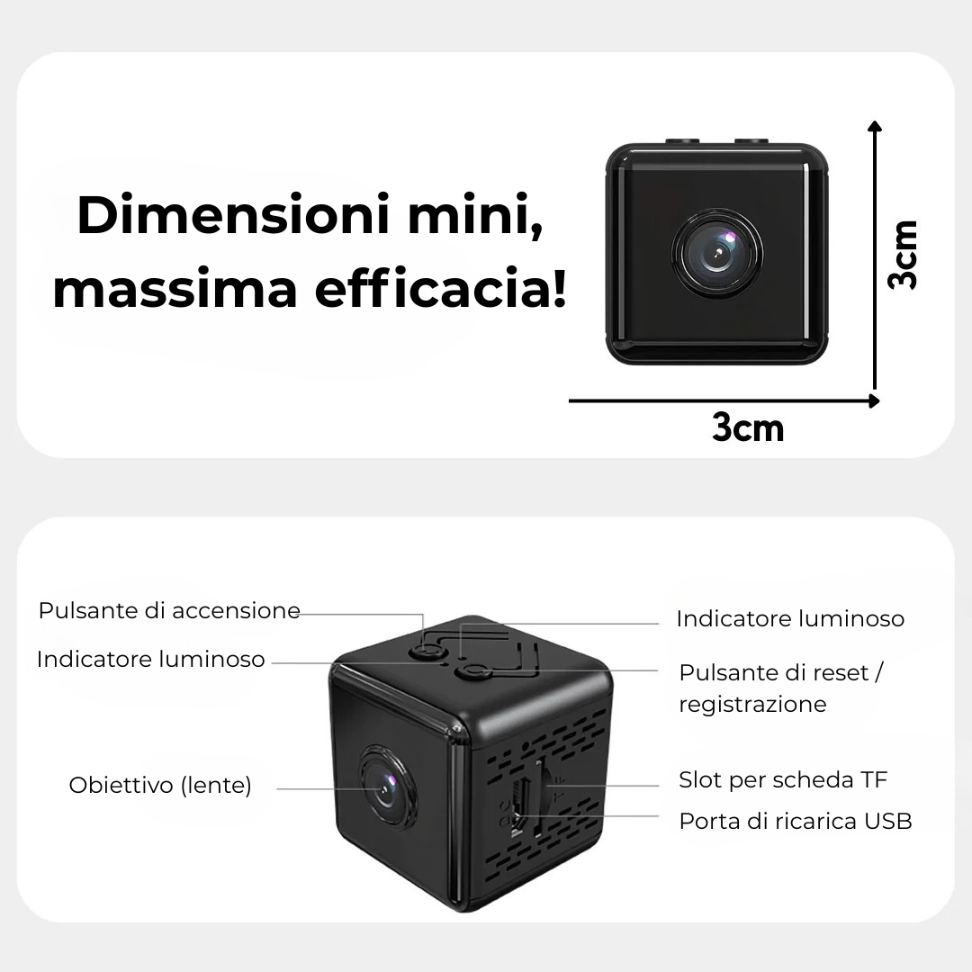 Mini telecamera spia senza fili con funzione di registrazione