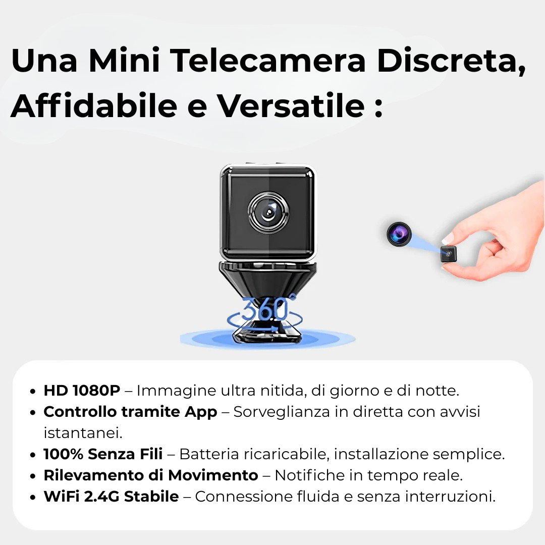 Mini telecamera spia senza fili con funzione di registrazione