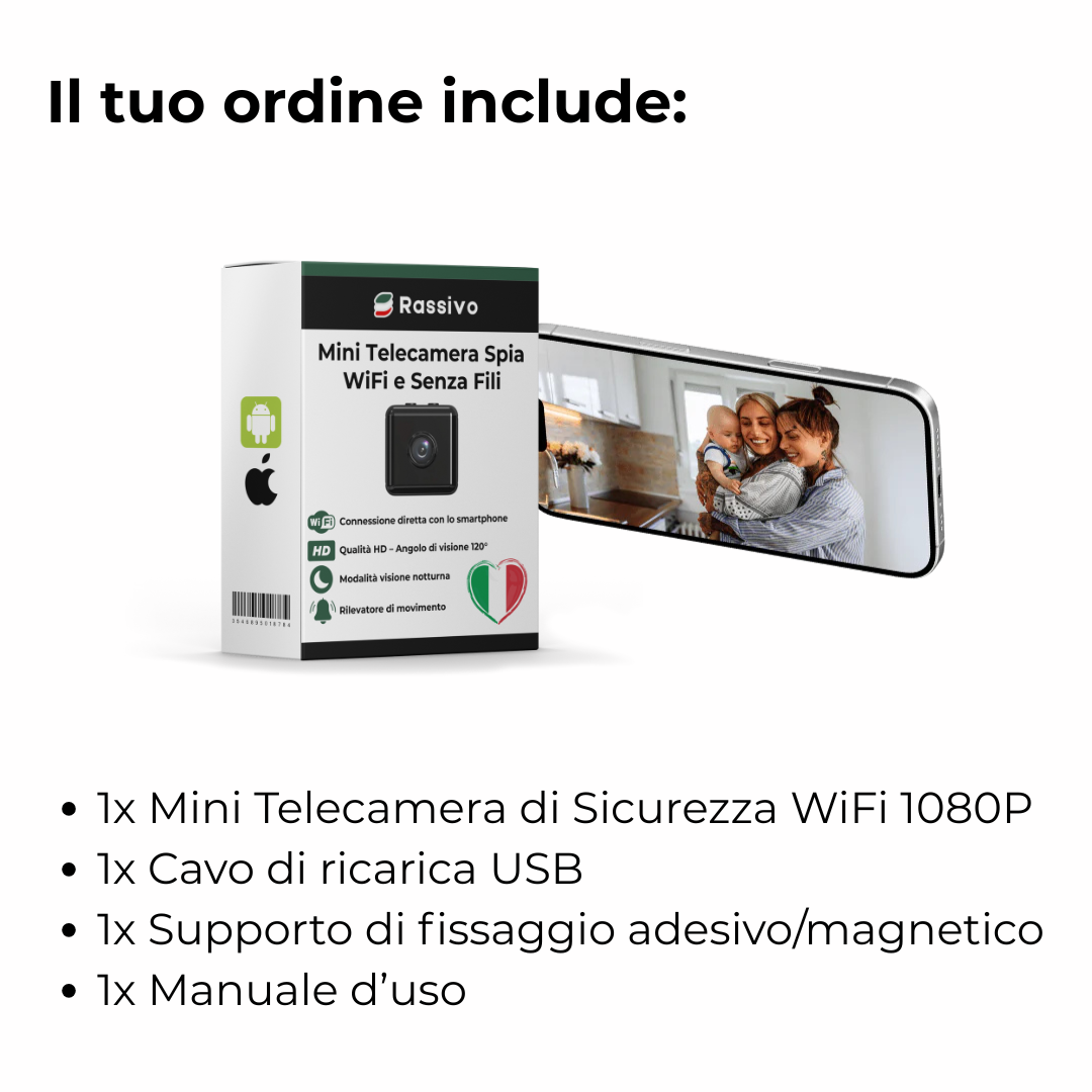 Mini telecamera spia senza fili con funzione di registrazione