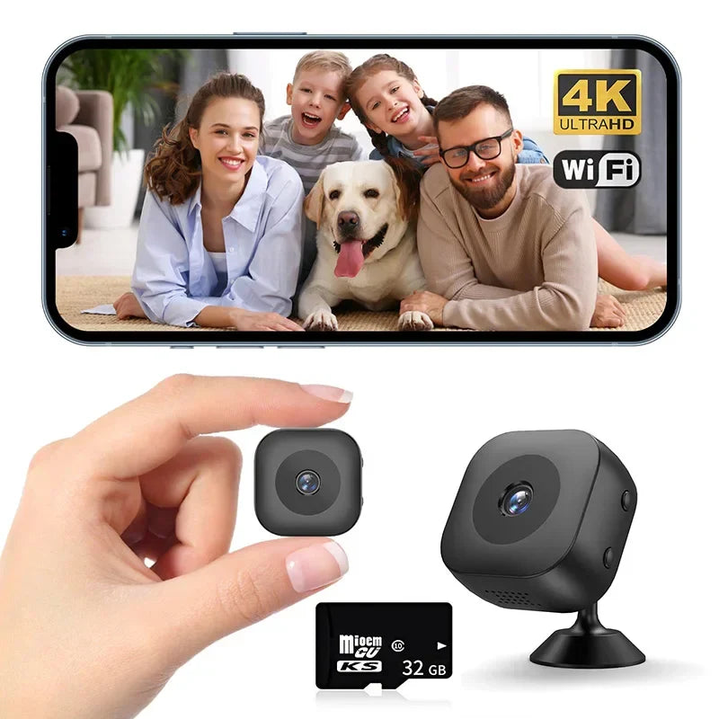 Mini Telecamera Wi-Fi con Rilevamento di Movimento e Full HD 1080P - Telecamera di Sicurezza Compatta
