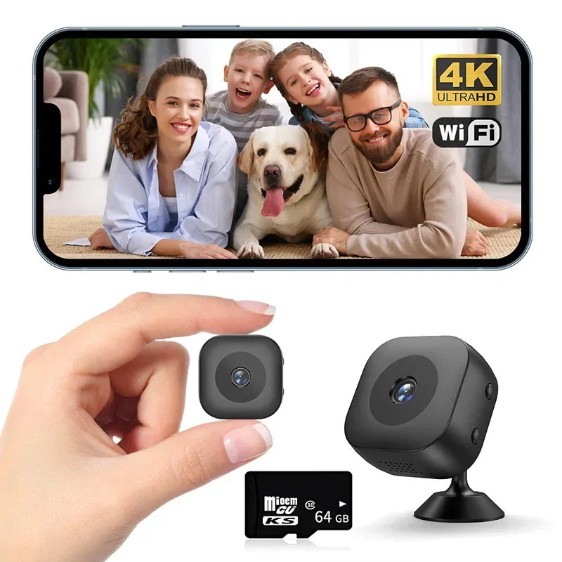 Mini Telecamera Wi-Fi con Rilevamento di Movimento e Full HD 1080P - Telecamera di Sicurezza Compatta