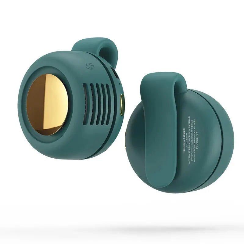 Mini ventilatore senza pale – Portatile, ricaricabile tramite USB, con design a pulsante, silenzioso per casa e viaggi all'aperto