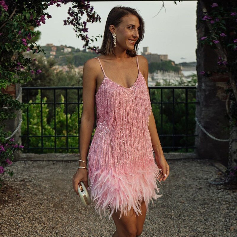 Miniabito da donna con frange