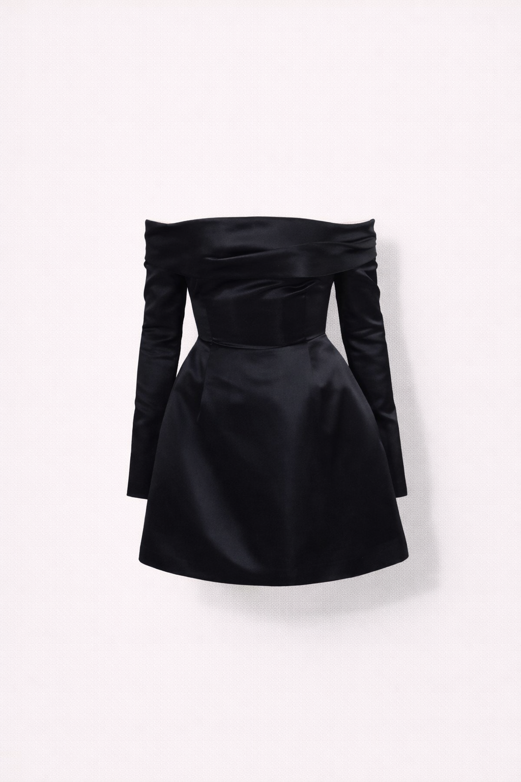 Miniabito da donna off-shoulder a maniche lunghe in stile city-chic