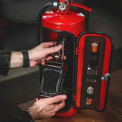 Minibar Estintore | Fatto a Mano con Interno in Legno | Design Industriale