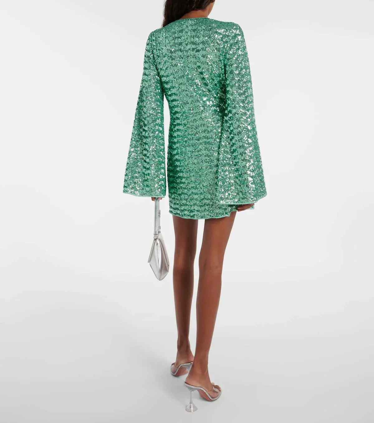 Minidress da Donna con Paillettes e Scollo Profondo