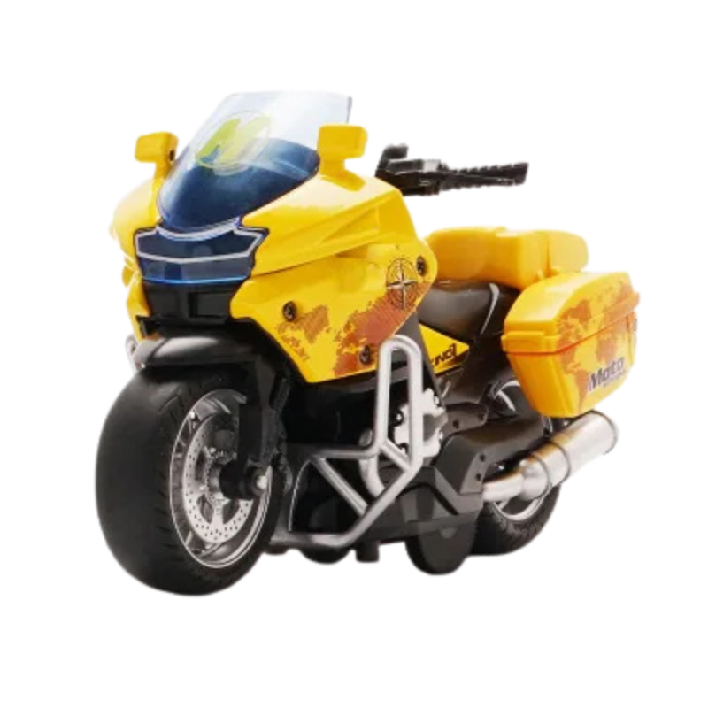 Moto Giocattolo con Carica a Molla per Bambini con Luci e Musica