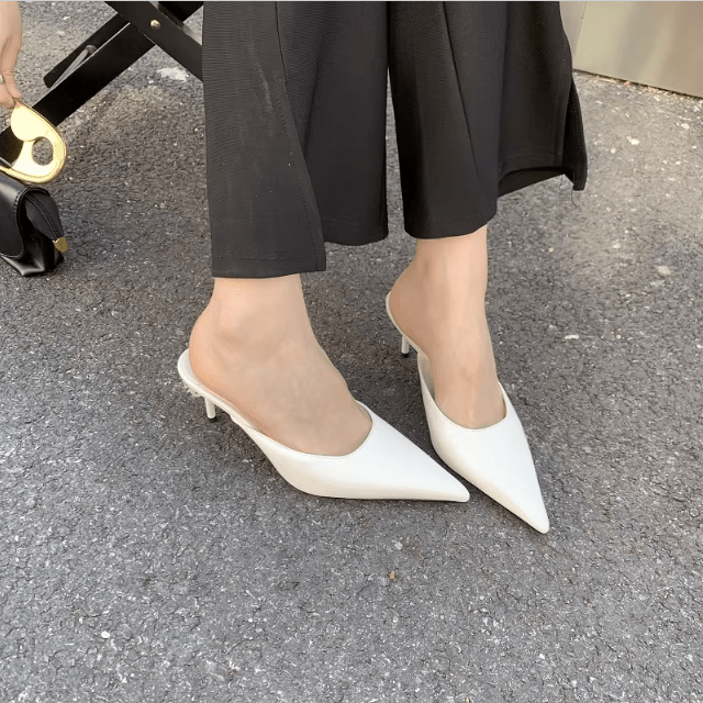 Mules da donna con tacco e punta stretta, eleganti e moderni