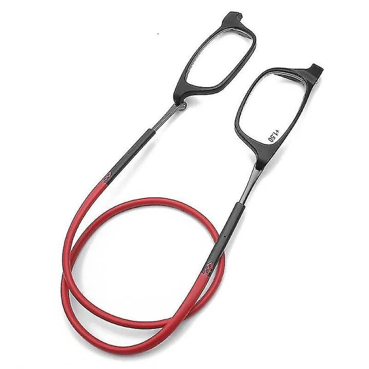 Occhiali da lettura regolabili con cordino magnetico da collo
