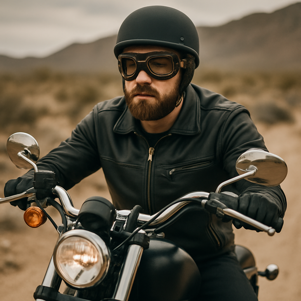 Occhiali da moto classici stile pilota