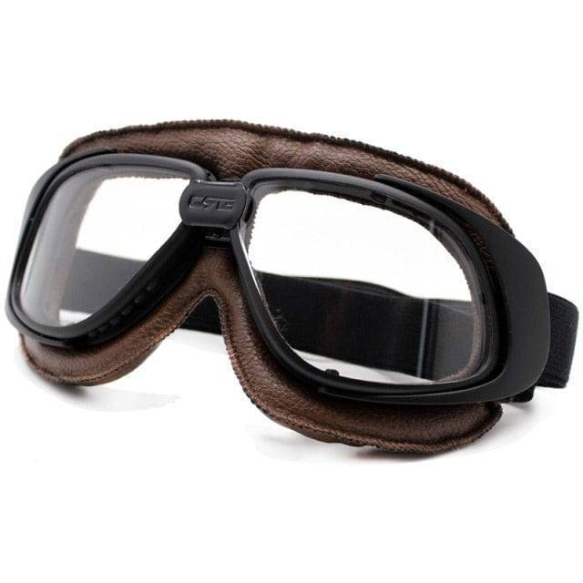 Occhiali da moto classici stile pilota