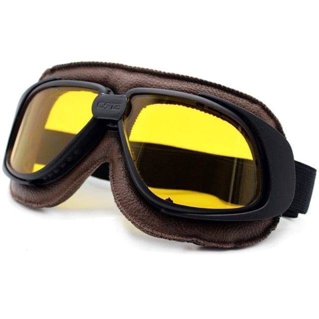 Occhiali da moto classici stile pilota