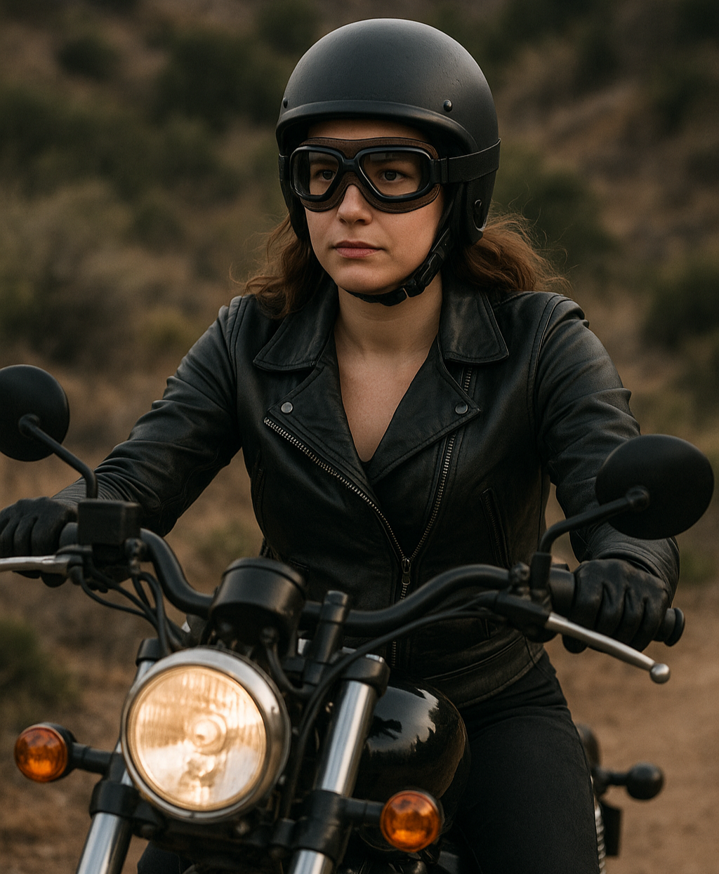 Occhiali da moto classici stile pilota