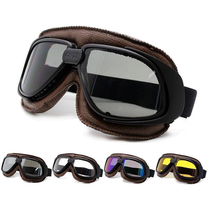 Occhiali da moto classici stile pilota