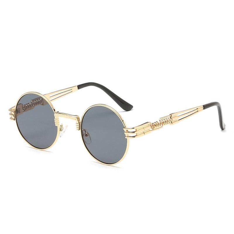 Occhiali da sole tondi in metallo stile steampunk